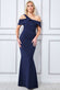 Scuba Crepe One Shoulder Knotted Bardot Maxi Dress DR3368