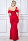 Scuba Crepe One Shoulder Knotted Bardot Maxi Dress DR3368