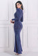 Wrap Style Front Split Metalic Sequin Maxi Dress DR3399