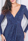 Goddiva Wrap Style Front Split Metalic Sequin Maxi Dress DR3399