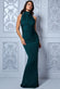 Open Back Halter Shimmer Maxi Dress DR3406