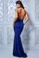 Open Back Halter Shimmer Maxi Dress DR3406