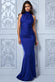 Open Back Halter Shimmer Maxi Dress DR3406