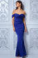 Draped Bardot Off Shoulder Maxi Dress DR3412