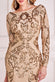 Ornamental Pattern Sequin Back Cowl Maxi Dress DR3420