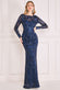 Ornamental Pattern Sequin Back Cowl Maxi Dress DR3420