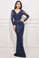Long Sleeve V Neck Sequin Maxi Dress DR3421