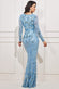Long Sleeve V Neck Sequin Maxi Dress DR3421