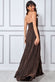 Lurex Halter Neck Pleated Maxi Dress DR3429