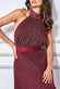Lurex Halter Neck Pleated Maxi Dress DR3429
