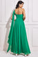 One Shoulder Pleated Chiffon Scarf Maxi Dress DR3430
