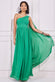 One Shoulder Pleated Chiffon Scarf Maxi Dress DR3430