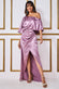 Drape Shoulder Wrap Satin Maxi Dress DR3450