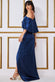 Drape Shoulder Wrap Satin Maxi Dress DR3450