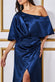 Drape Shoulder Wrap Satin Maxi Dress DR3450