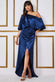 Drape Shoulder Wrap Satin Maxi Dress DR3450