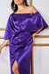Drape Shoulder Wrap Satin Maxi Dress DR3450