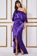 Drape Shoulder Wrap Satin Maxi Dress DR3450