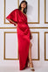 Drape Shoulder Wrap Satin Maxi Dress DR3450