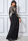Patterned Sequin Bodice Maxi Dress DR3453