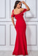One Shoulder Satin Band Maxi Dress DR3454A