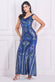 Geometric Patterned Sequin  Maxi Dress DR3461