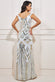 Geometric Patterned Sequin  Maxi Dress DR3461