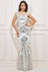 Geometric Patterned Sequin  Maxi Dress DR3461