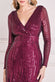 Patterned Sequin Long Sleeve Wrap Bodice Maxi Dress DR3485