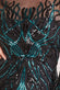 Flame Patterned Sequin Long Sleeve Maxi Dress DR3486