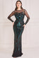 Flame Patterned Sequin Long Sleeve Maxi Dress DR3486