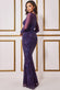 Flame Patterned Sequin Long Sleeve Maxi Dress DR3486