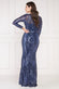 Dual Tone Patterned Sequin Maxi Dress DR3494
