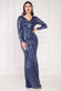 Dual Tone Patterned Sequin Maxi Dress DR3494