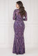 Geo Patterned Sequin Long Sleeve Maxi Dress DR3495
