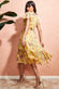 Floral Printed Chiffon Flutter Sleeve Midi Dress DR3500