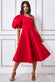 Puffy One Shoulder Midi Dress DR3513