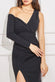Scuba Crepe One Shoulder Maxi Dress With Split DR3518