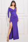 Scuba Crepe One Shoulder Maxi Dress With Split DR3518