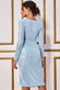 Sequined Lurex Long Sleeve Wrap Midi Dress DR3521