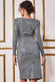 Sequined Lurex Long Sleeve Wrap Midi Dress DR3521