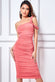One Shoulder Ruched Midi Dress DR3524