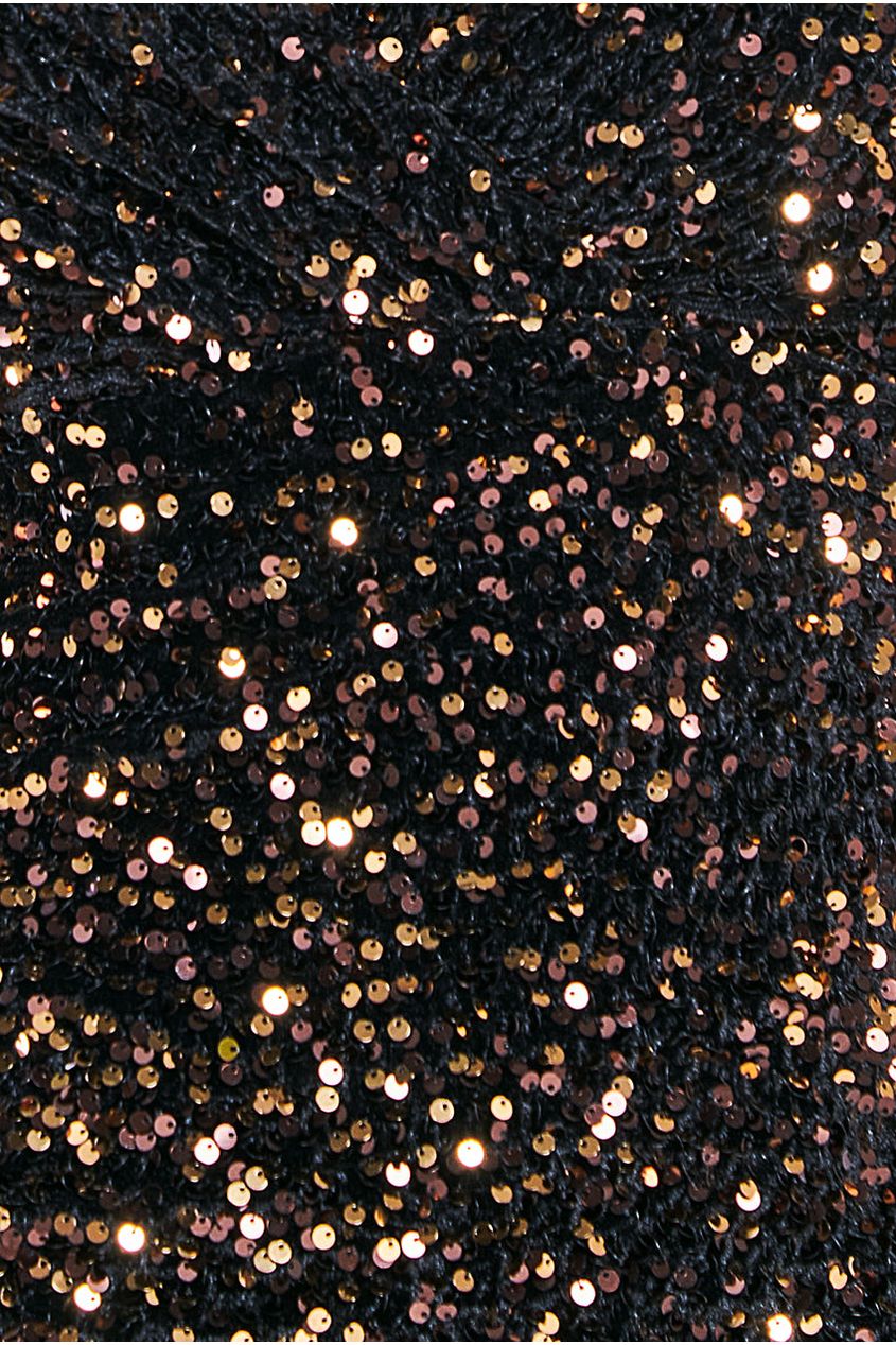 Jewel Tone Sequin Velvet Bardot Midi Dress DR3550