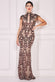 Embroidered Sequin Beaded Cap Sleeve Maxi Dress DR3591