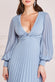 Pleated Chiffon Knotted Bodice Full Sleeve Maxi Dress DR3593