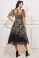 Embroidered Mesh Midi Dress DR3594A