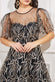 Embroidered Mesh Midi Dress DR3594A