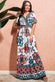 Printed Flutter Sleeve Maxi Dress DR3608