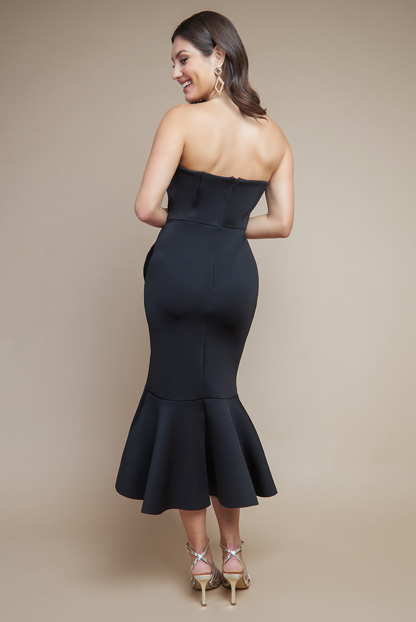 Bow Bandeau Midi With Ruffles DR3615