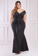 Patterned Sequin Velvet Wrap Bodice Maxi Dress DR3623P
